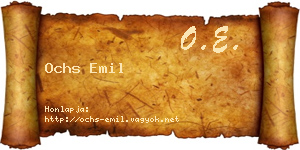 Ochs Emil névjegykártya